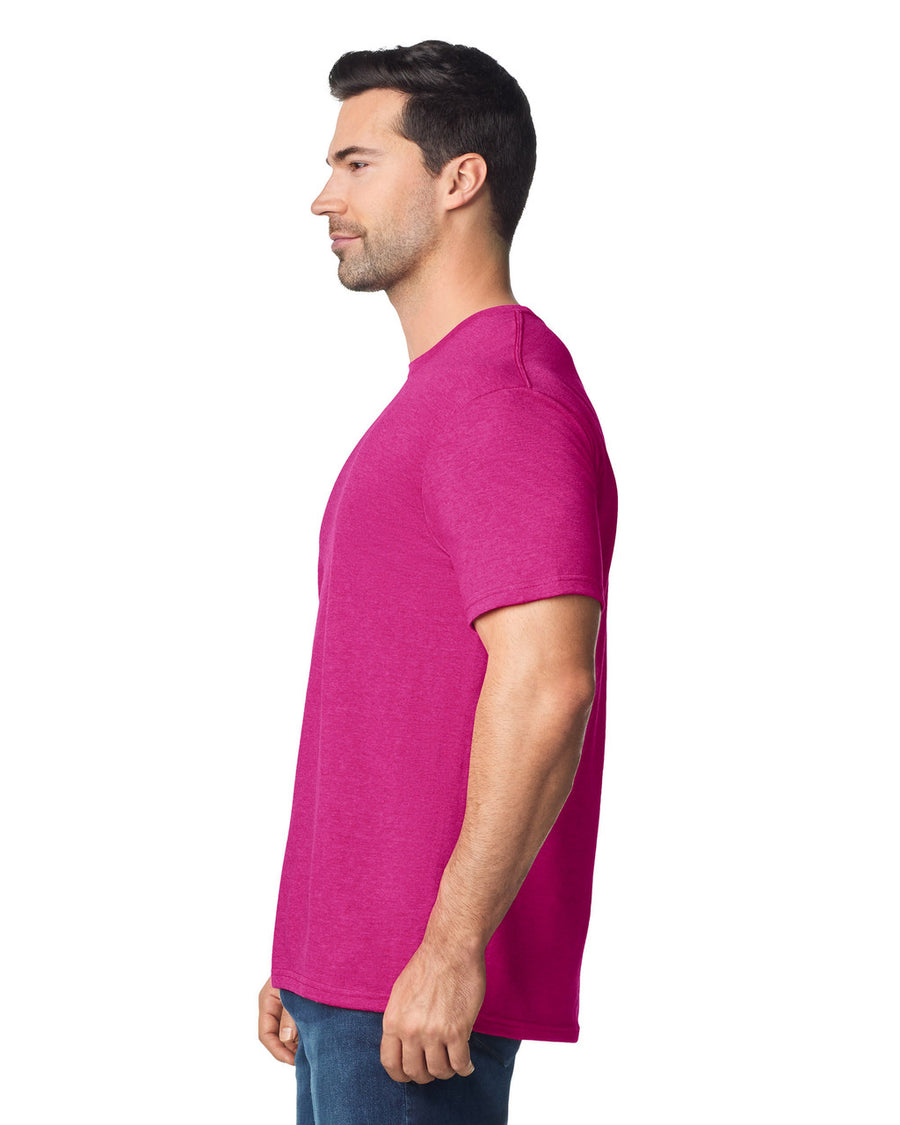 Gildan G640 Softstyle T-Shirt - Antique Heliconia - model side