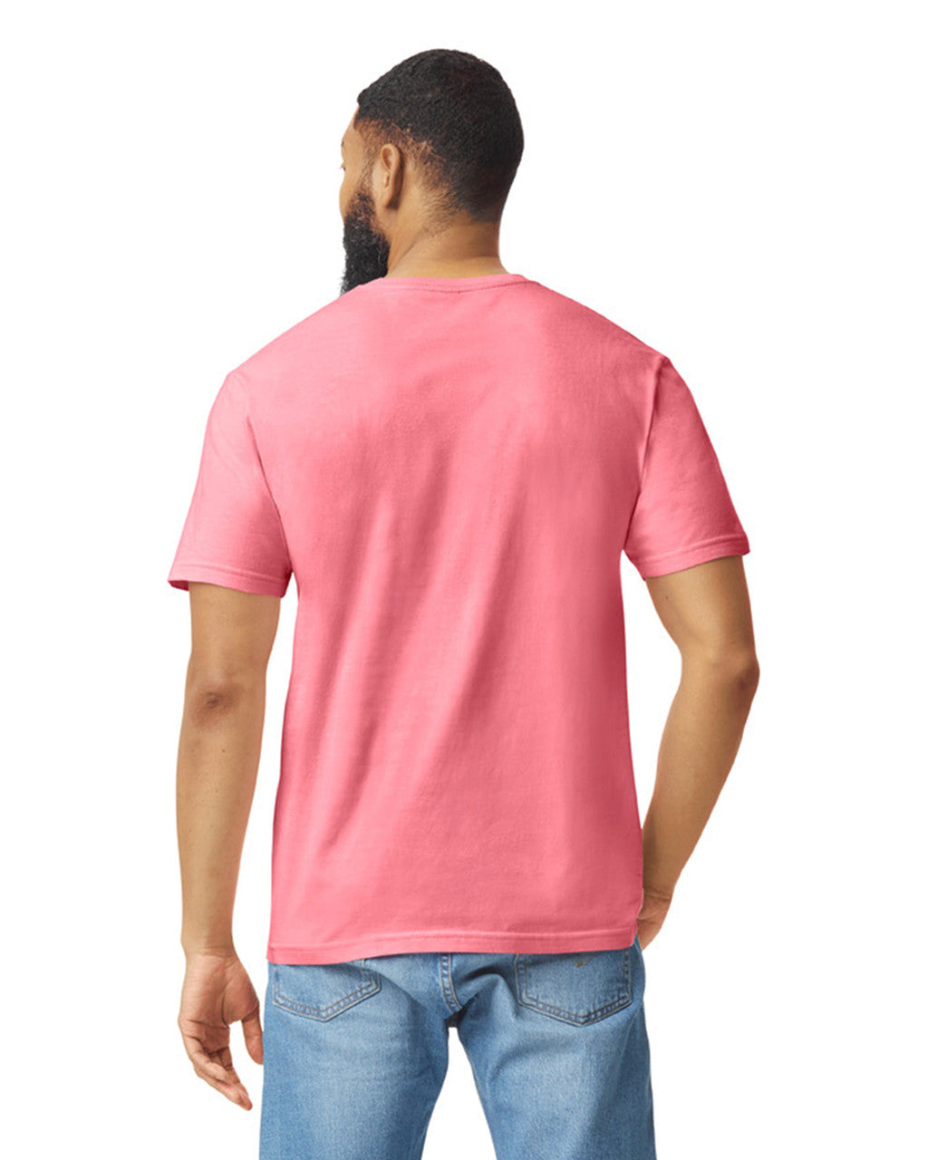 Gildan G640 Softstyle T-Shirt - Coral Silk - model back