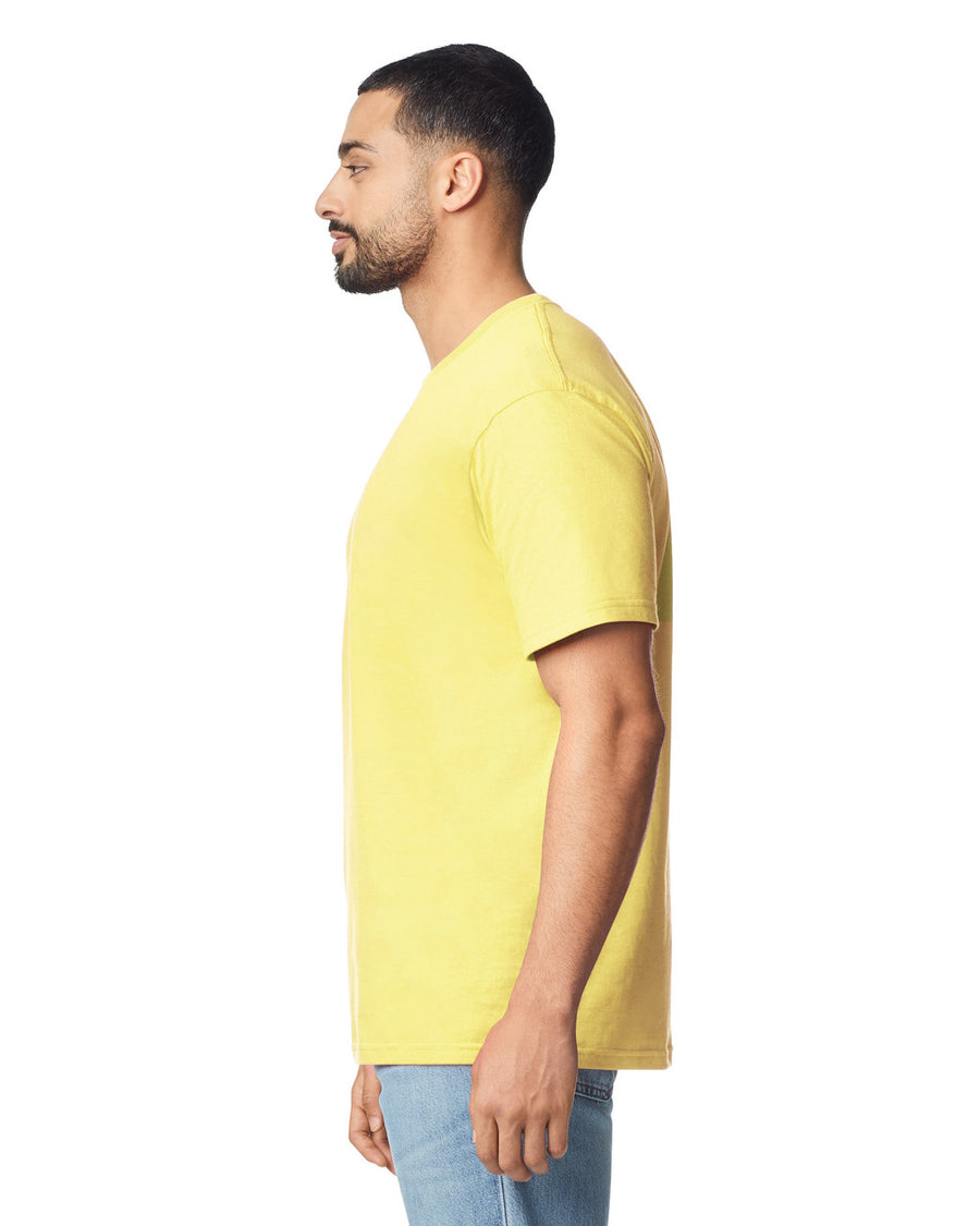 Gildan G640 Softstyle T-Shirt - Cornsilk - model side