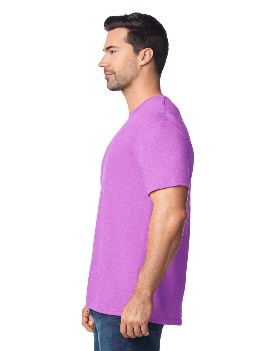 Gildan G640 Softstyle T-Shirt - Heather Radiant Orchid - model side