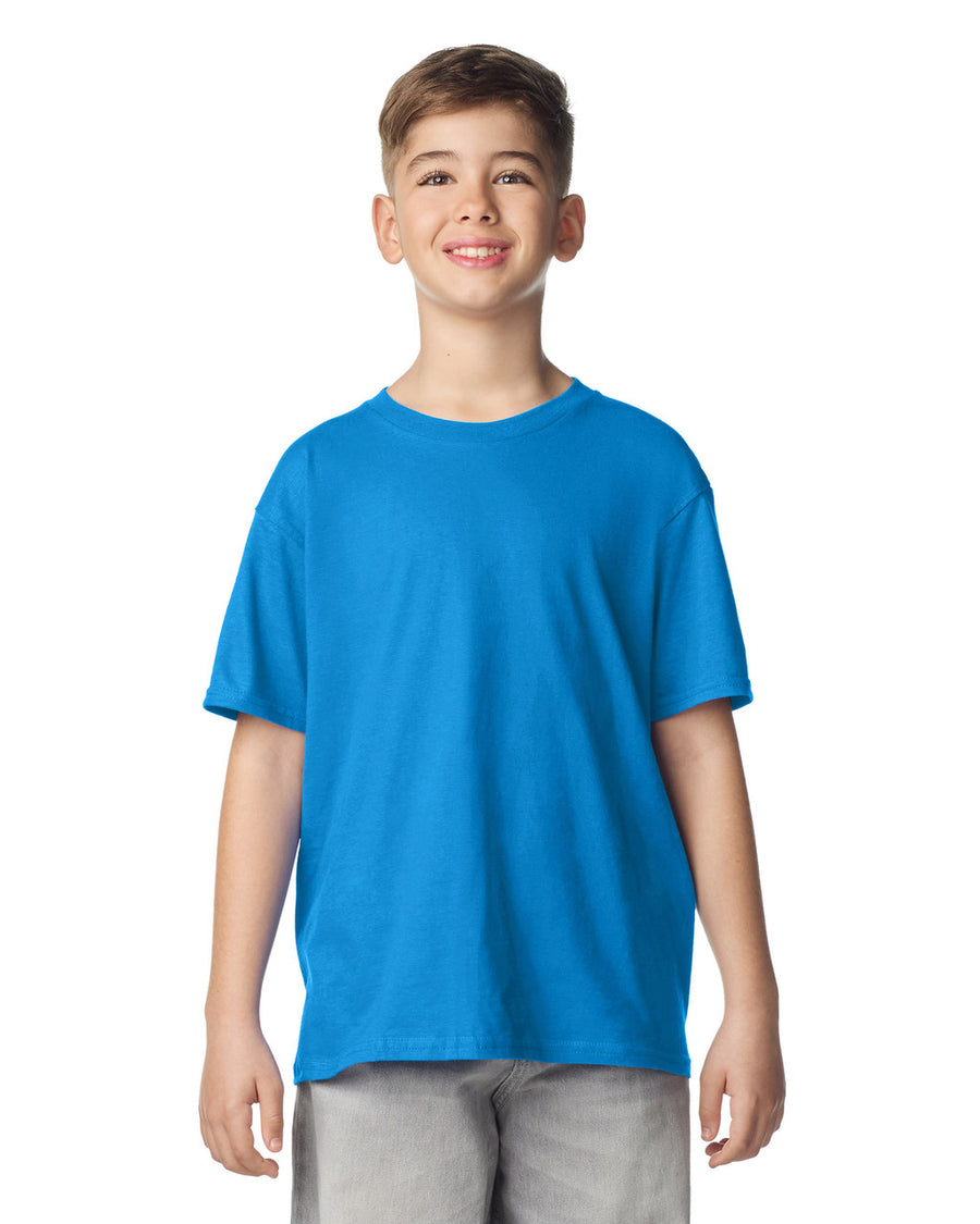 Gildan 64000B Youth Softstyle T-Shirt - Sapphire - model front