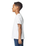 Gildan 64000B Youth Softstyle T-Shirt - White - model side