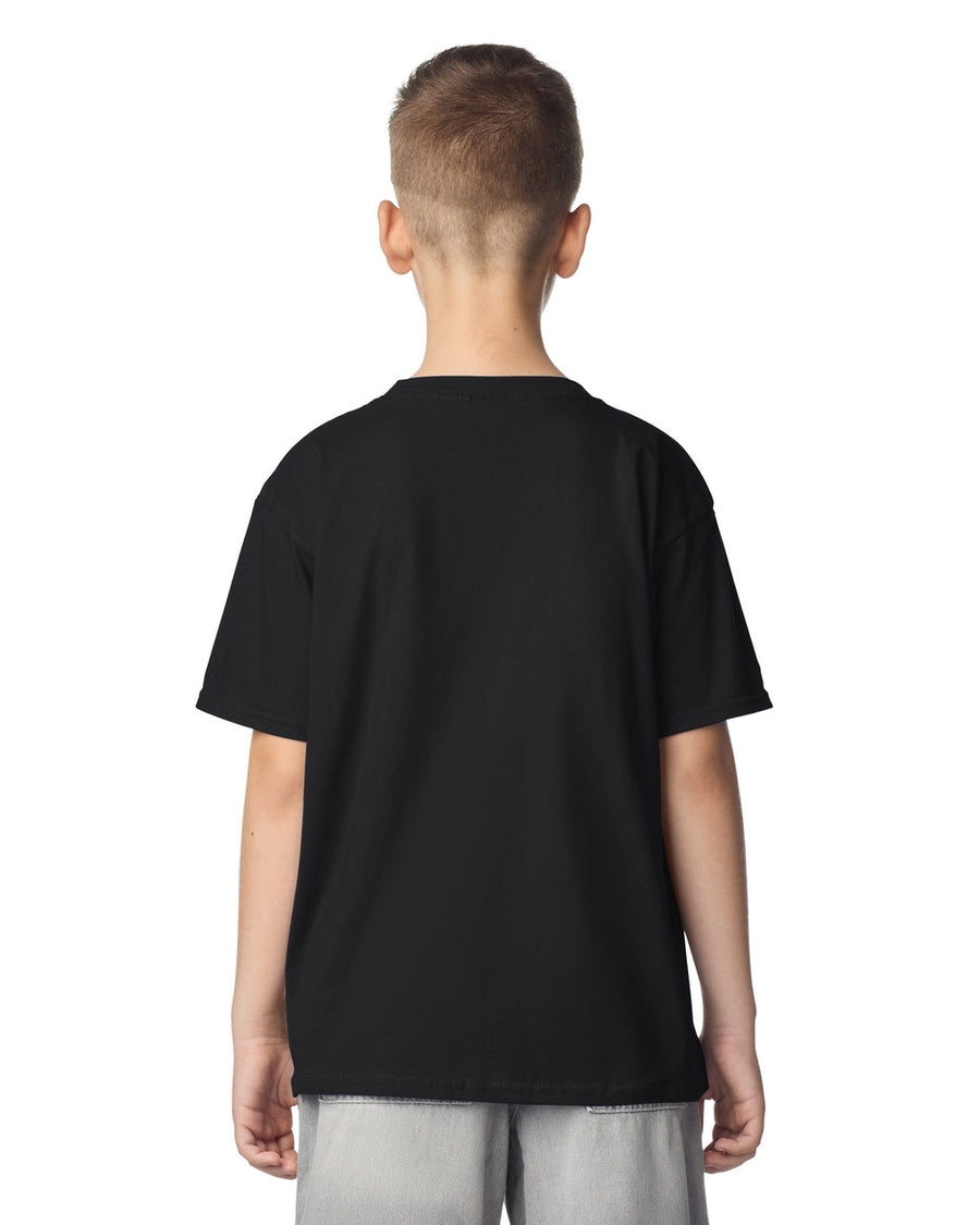 Gildan 64000B Youth Softstyle T-Shirt - Black - model back