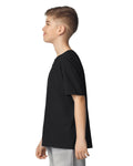 Gildan 64000B Youth Softstyle T-Shirt - Black - model side