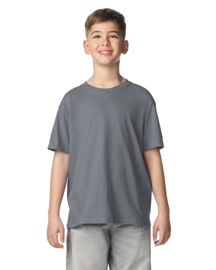 Gildan 64000B Youth Softstyle T-Shirt - Charcoal - model front