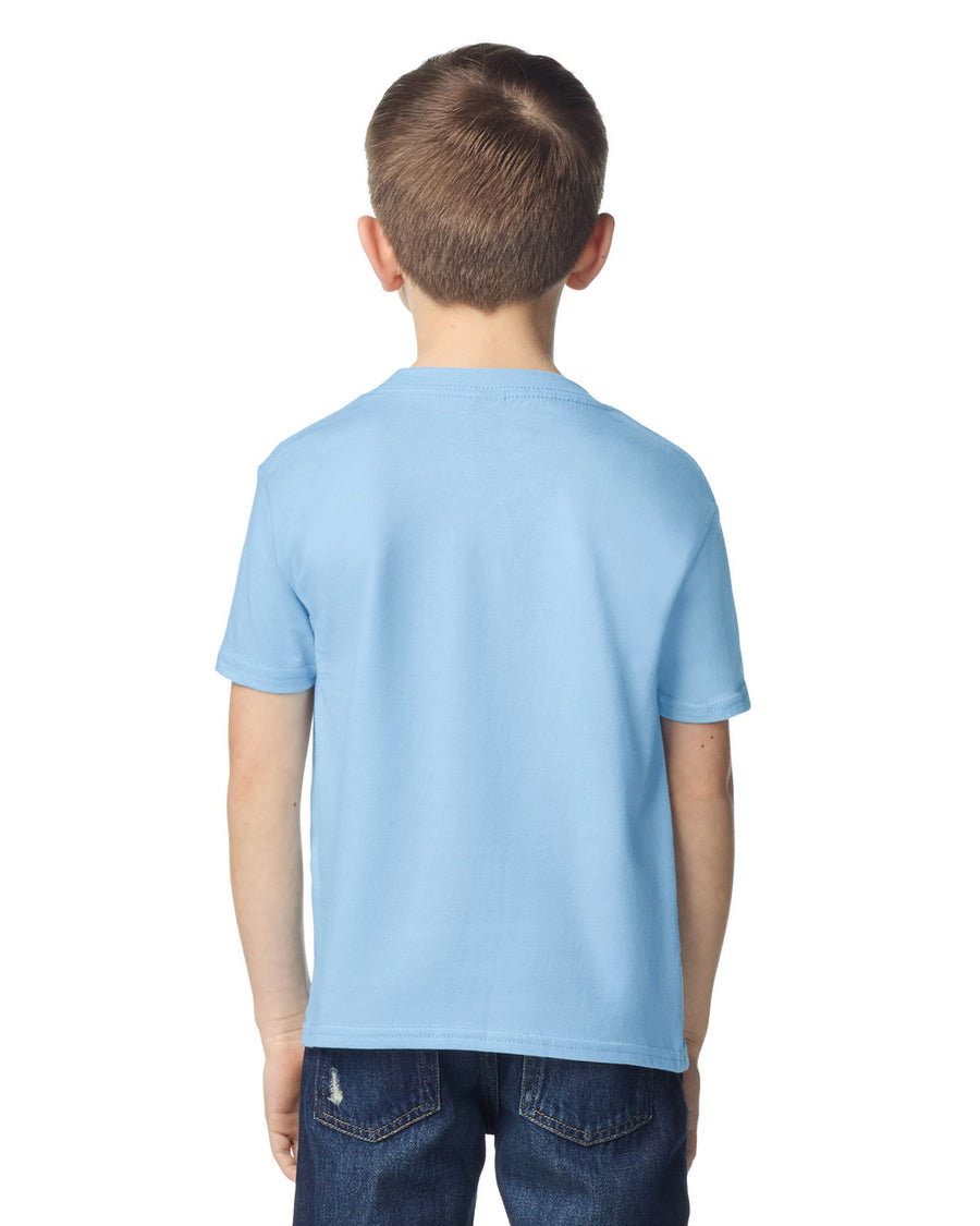 Gildan 64000B Youth Softstyle T-Shirt - Light Blue - model back