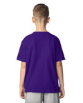 Gildan 64000B Youth Softstyle T-Shirt - Purple - model back