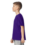 Gildan 64000B Youth Softstyle T-Shirt - Purple - model side