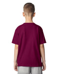 Gildan 64000B Youth Softstyle T-Shirt - Maroon - model back