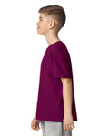 Gildan 64000B Youth Softstyle T-Shirt - Maroon - model side