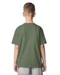 Gildan 64000B Youth Softstyle T-Shirt - Military Green - model back