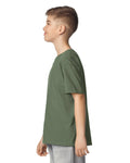 Gildan 64000B Youth Softstyle T-Shirt - Military Green - model side
