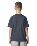 Gildan 64000B Youth Softstyle T-Shirt - Dark Heather - model back