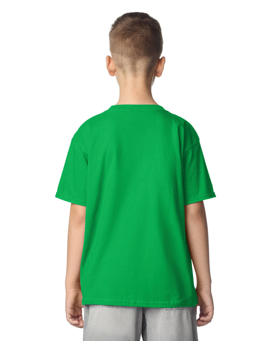 Gildan 64000B Youth Softstyle T-Shirt - Irish Green - model back