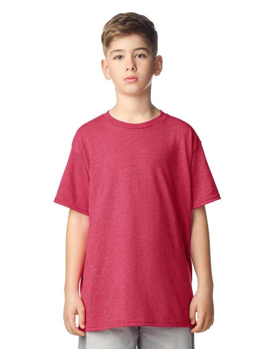 Gildan 64000B Youth Softstyle T-Shirt - Red - model front