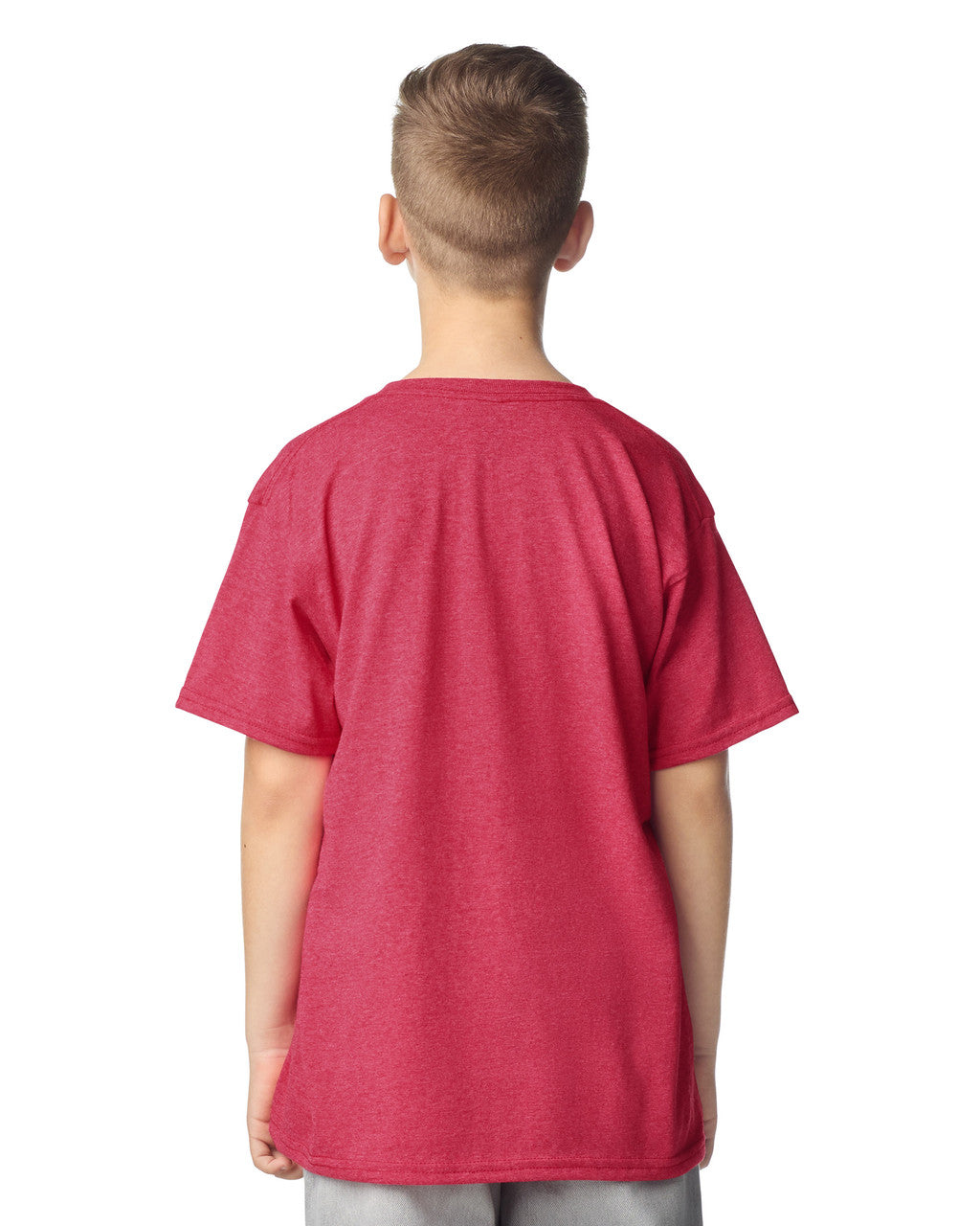 Gildan 64000B Youth Softstyle T-Shirt - Red - model back