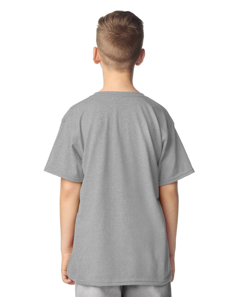 Gildan 64000B Youth Softstyle T-Shirt - Sport Grey - model back
