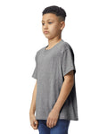 Gildan 64000B Youth Softstyle T-Shirt - Graphite Heather - model side