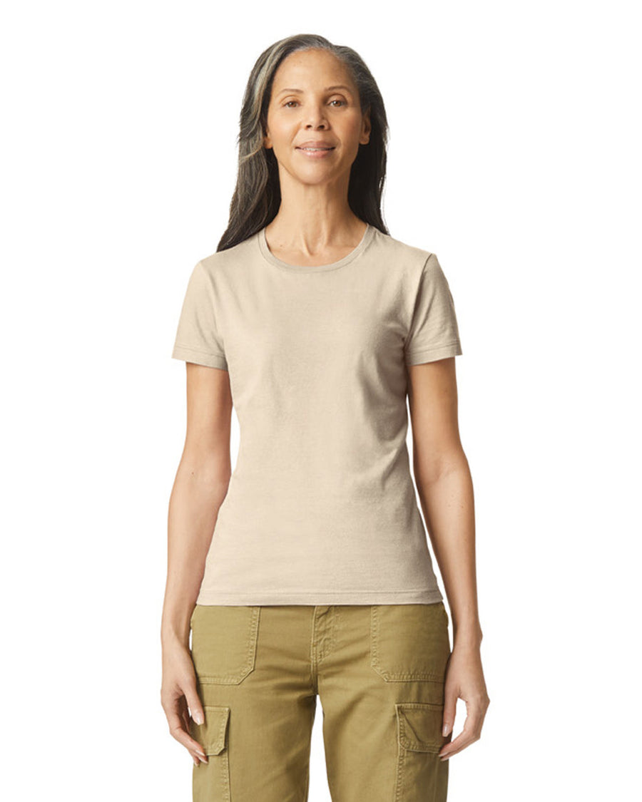 Gildan 64000L Women's Softstyle T-Shirt - Sand - model front
