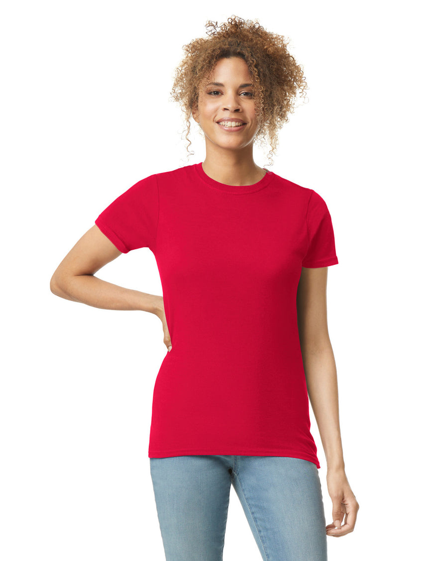 Gildan 64000L Women's Softstyle T-Shirt - Red - model front