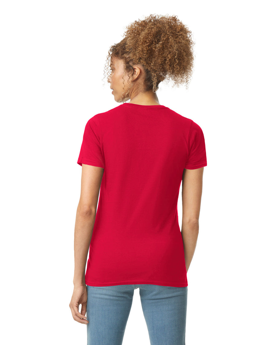 Gildan 64000L Women's Softstyle T-Shirt - Red - model back
