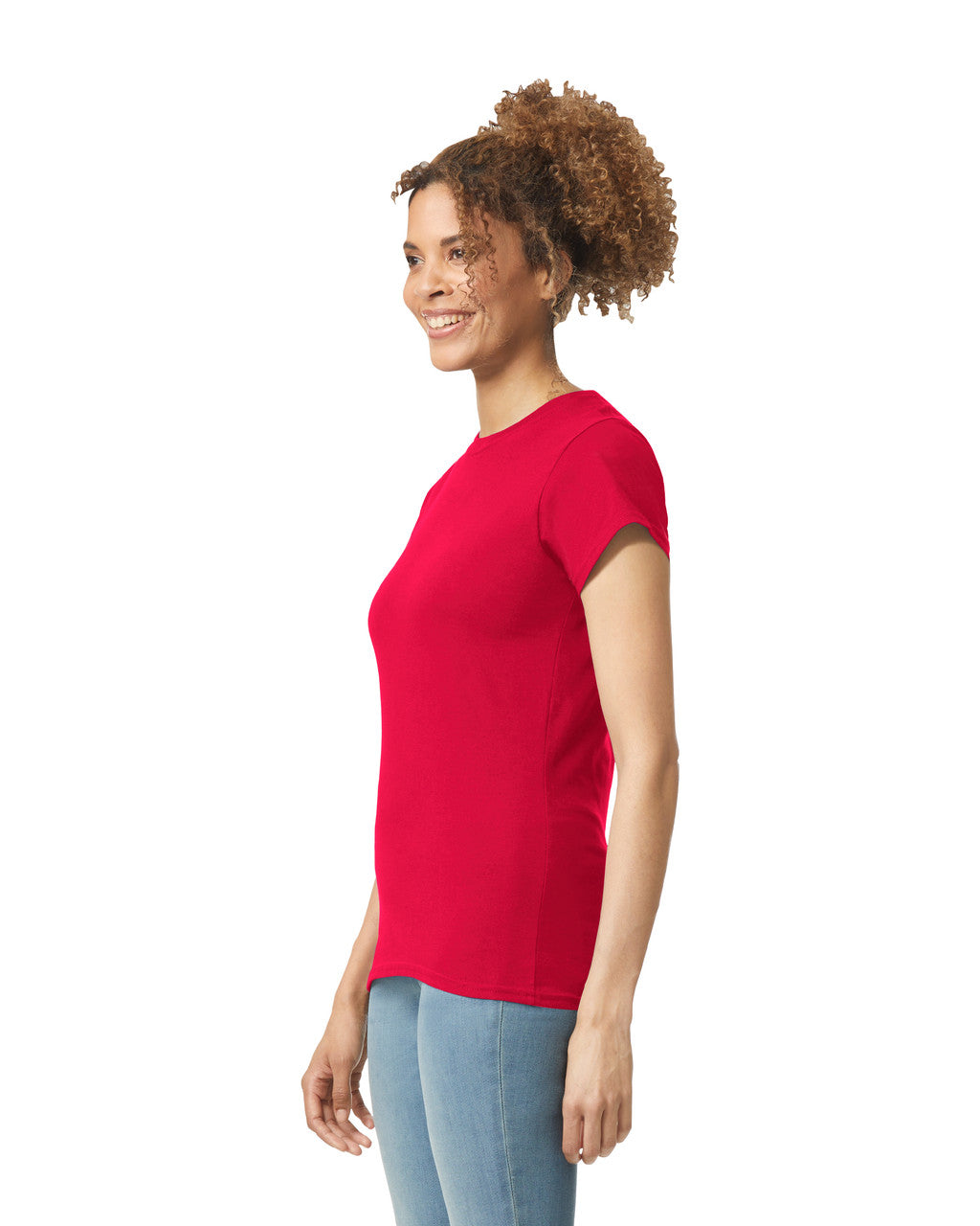 Gildan 64000L Women's Softstyle T-Shirt - Red - model side