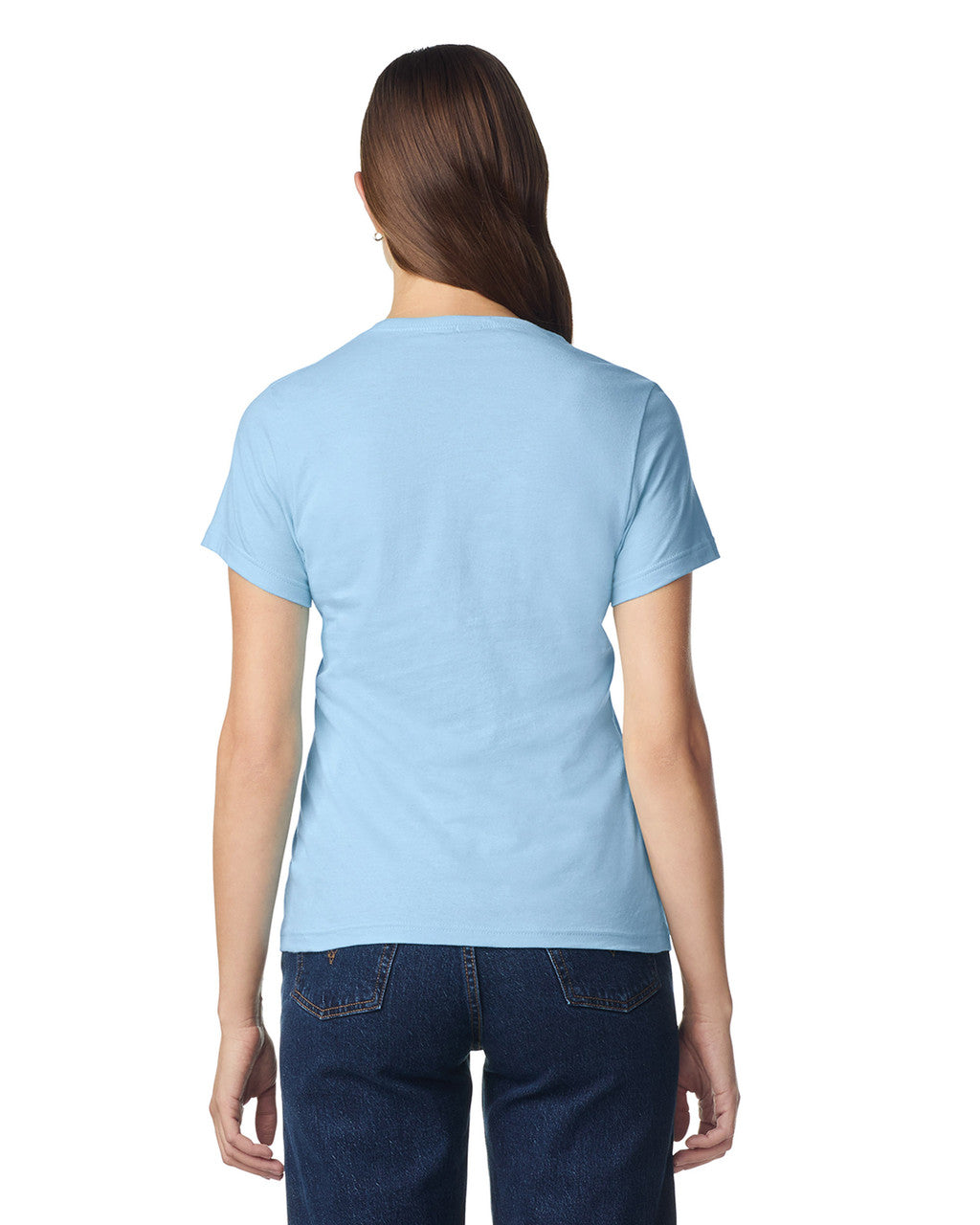 Gildan 64000L Women's Softstyle T-Shirt - Light Blue - model back