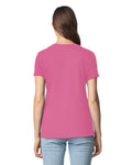 Gildan 64000L Women's Softstyle T-Shirt - Azalea - model back