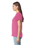 Gildan 64000L Women's Softstyle T-Shirt - Azalea - model side