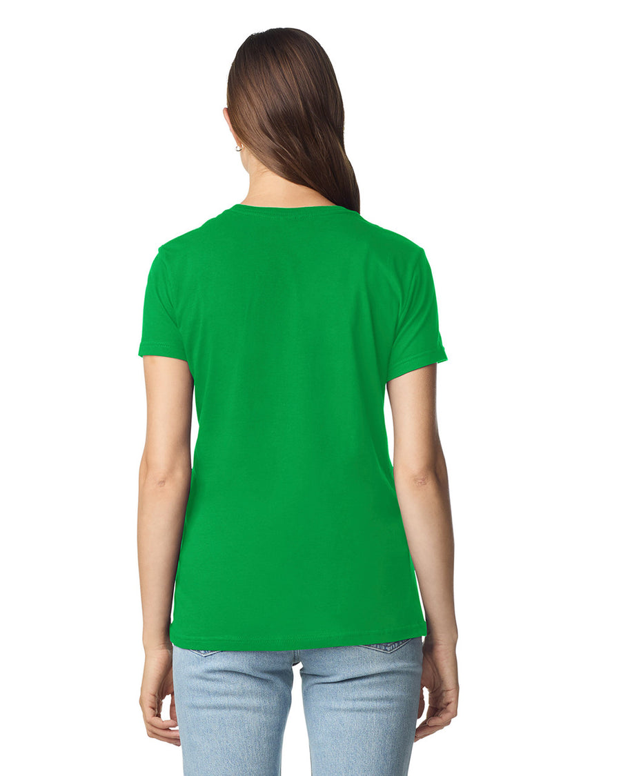 Gildan 64000L Women's Softstyle T-Shirt - Irish Green - model back