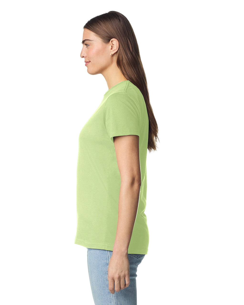 Gildan 64000L Women's Softstyle T-Shirt - Pistachio - model side