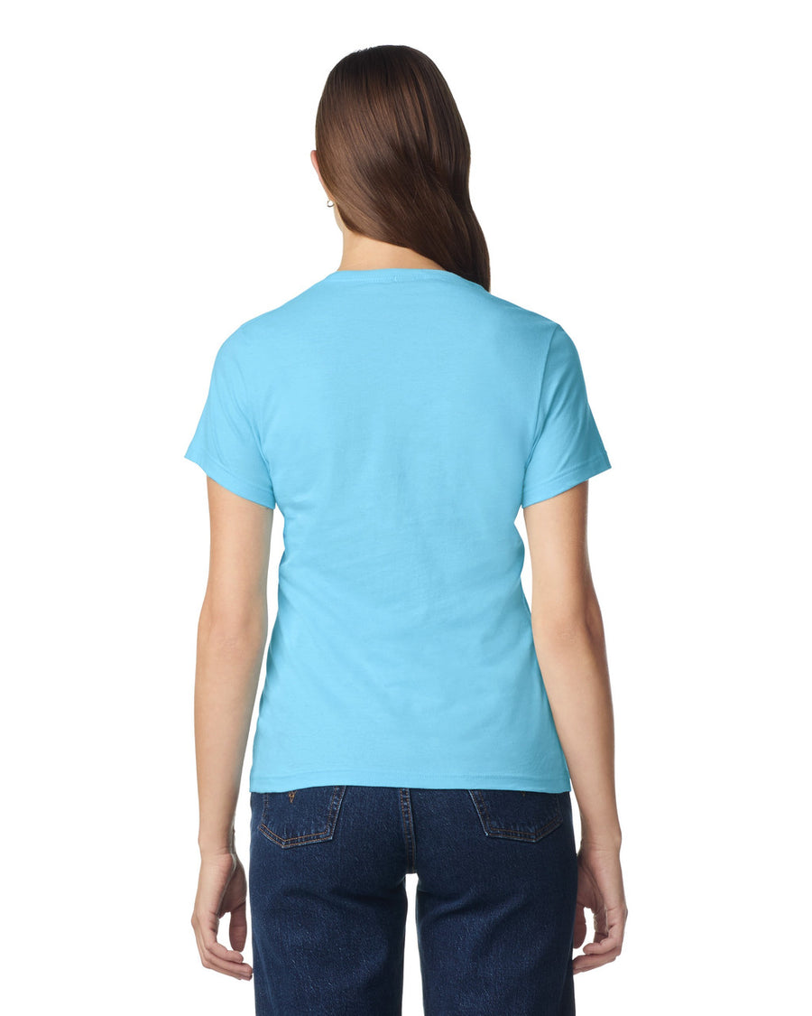 Gildan 64000L Women's Softstyle T-Shirt - Sky - model back