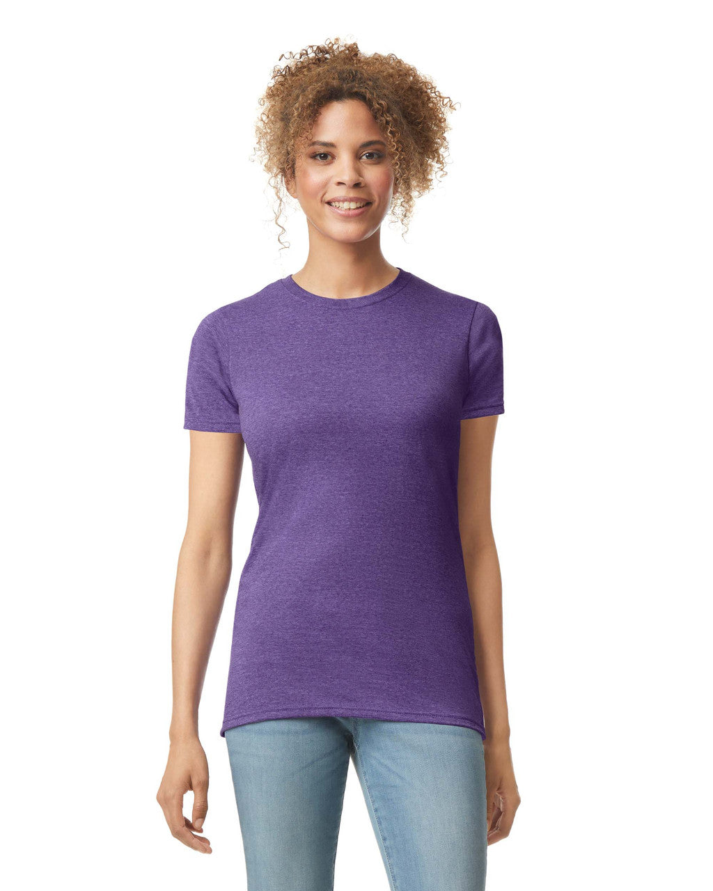 Gildan 64000L Women's Softstyle T-Shirt - Purple - model front