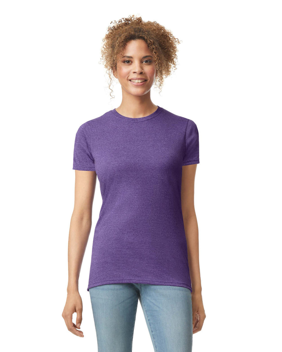 Gildan 64000L Women's Softstyle T-Shirt - Purple - model front