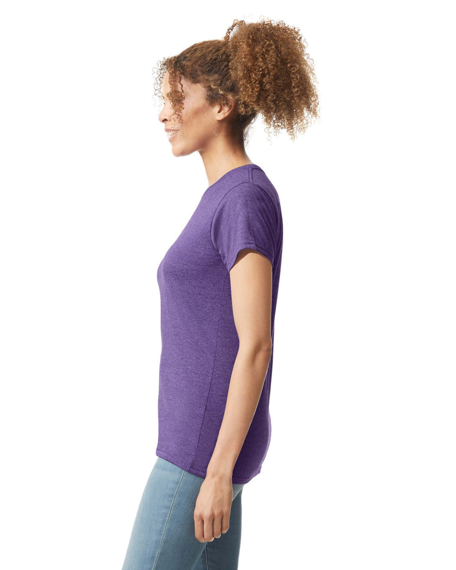 Gildan 64000L Women's Softstyle T-Shirt - Purple - model side