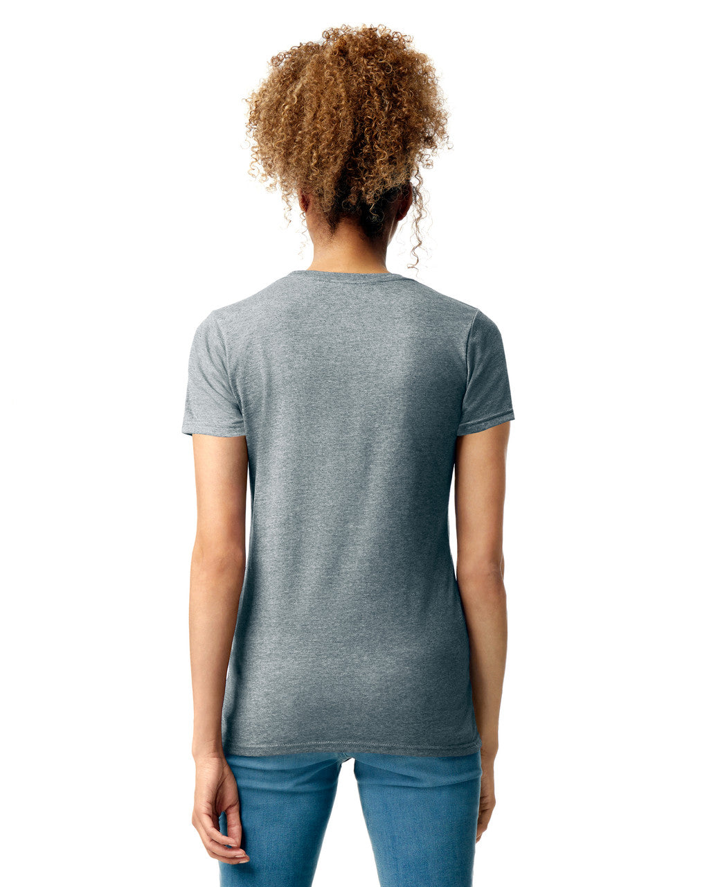 Gildan 64000L Women's Softstyle T-Shirt - Sport Grey - model back