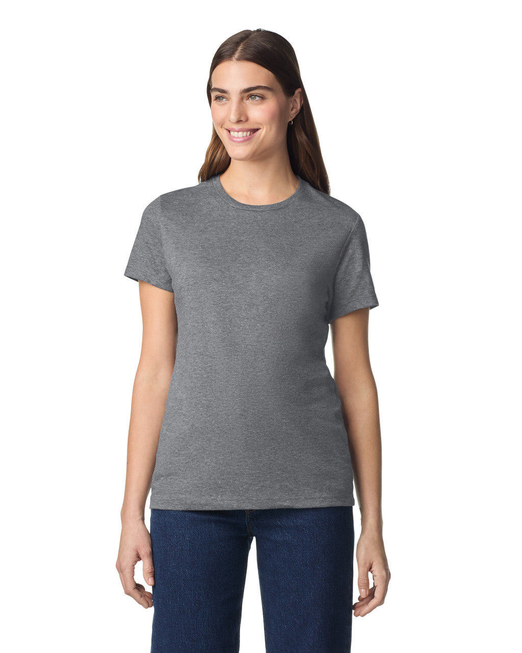 Gildan 64000L Women's Softstyle T-Shirt - Graphite Heather - model front