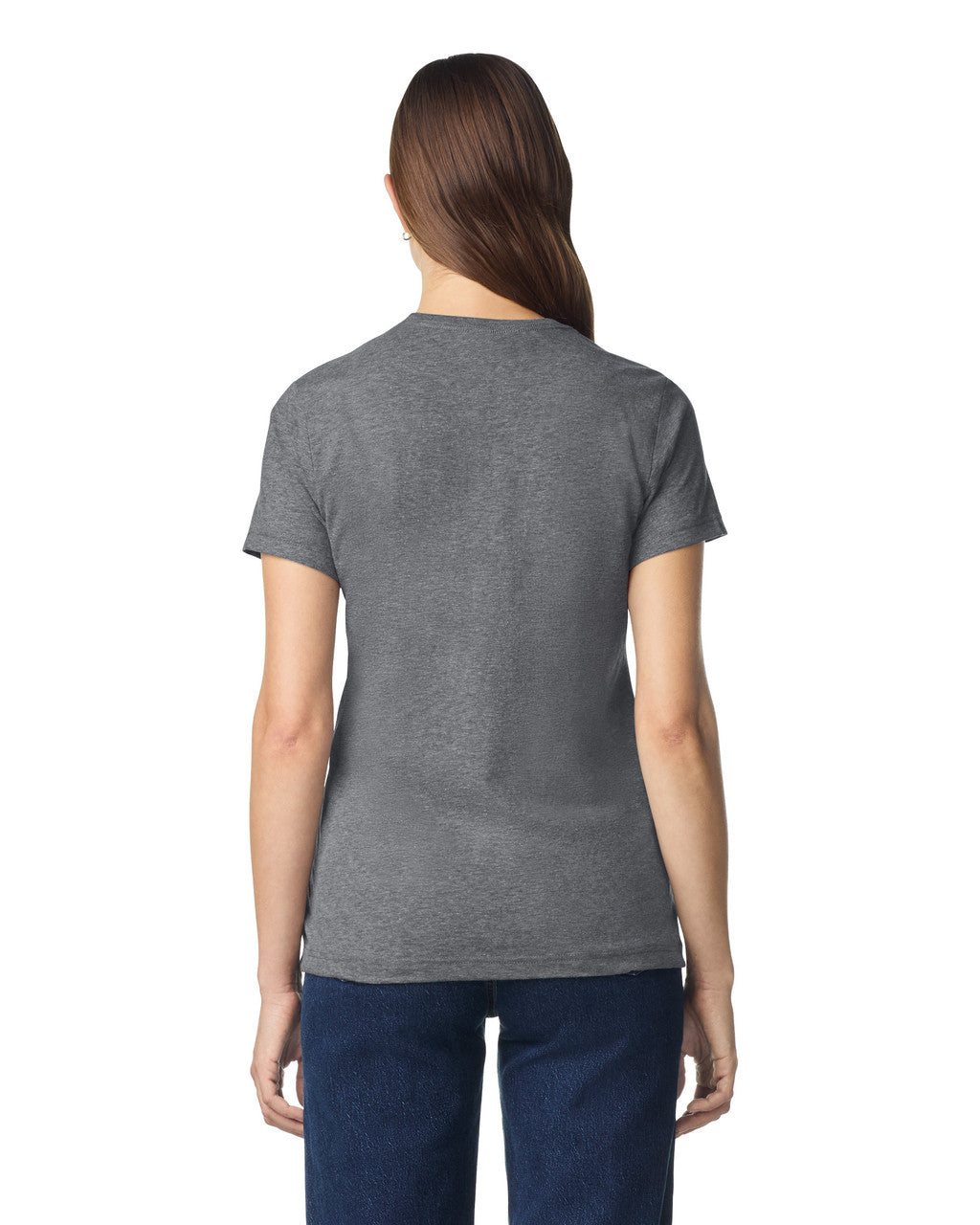 Gildan 64000L Women's Softstyle T-Shirt - Graphite Heather - model back