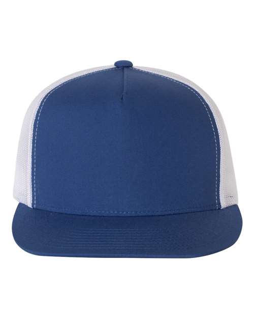 Yupoong 6006 Classic Five-Panel Trucker Cap - Royal/ White - front