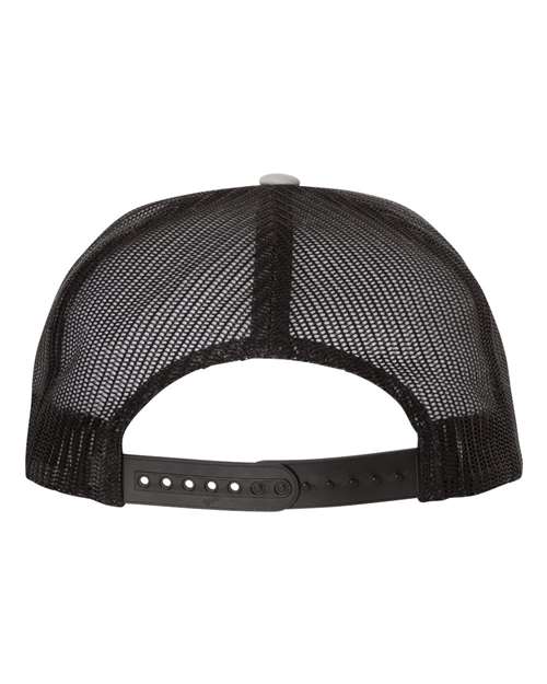 Yupoong 6006 Classic Five-Panel Trucker Cap - Silver/ Black - back