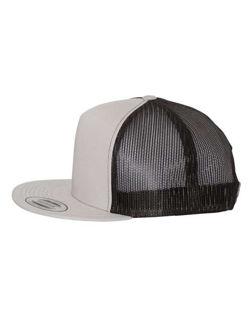 Yupoong 6006 Classic Five-Panel Trucker Cap - Silver/ Black - side