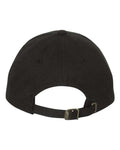 Yupoong 6245PT Peached Cotton Twill Dad Hat - Black - back
