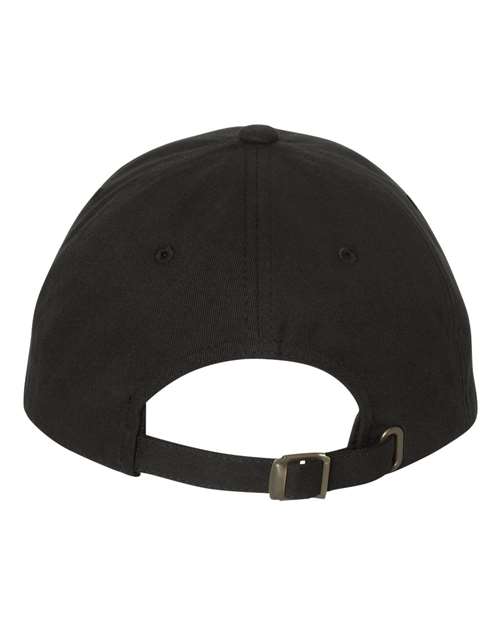 Yupoong 6245PT Peached Cotton Twill Dad Hat - Black - back