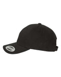 Yupoong 6245PT Peached Cotton Twill Dad Hat - Black - side