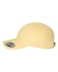 Yupoong 6245PT Peached Cotton Twill Dad Hat - Yellow - side