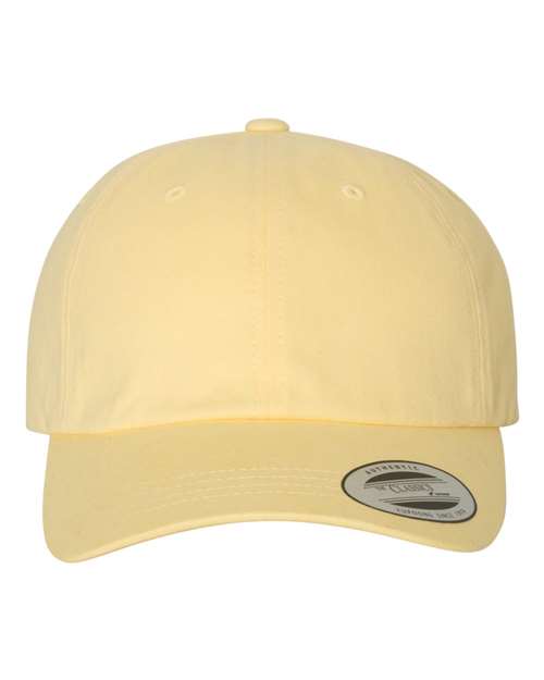 Yupoong 6245PT Peached Cotton Twill Dad Hat - Yellow - front