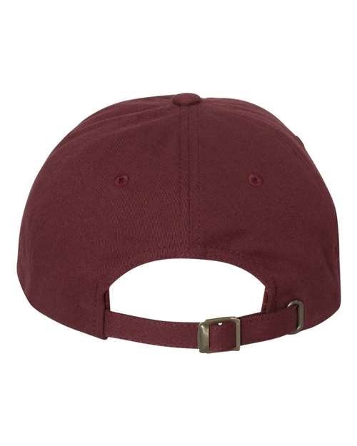 Yupoong 6245PT Peached Cotton Twill Dad Hat - Maroon - back