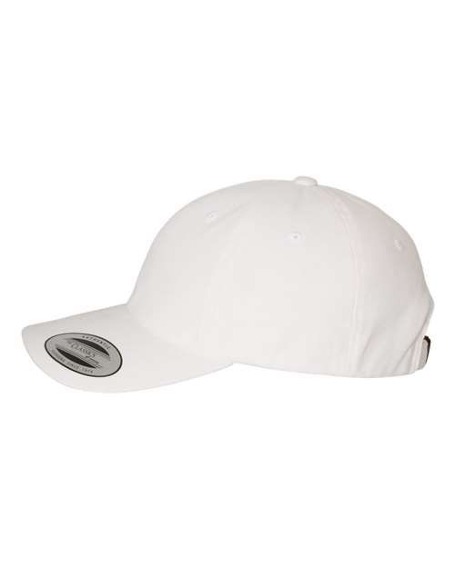 Yupoong 6245PT Peached Cotton Twill Dad Hat - White - side