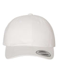 Yupoong 6245PT Peached Cotton Twill Dad Hat - White - front
