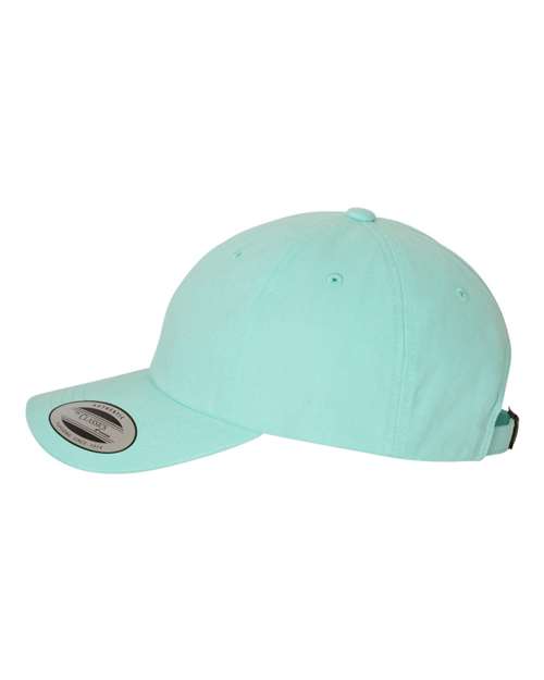 Yupoong 6245PT Peached Cotton Twill Dad Hat - Diamond Blue - side
